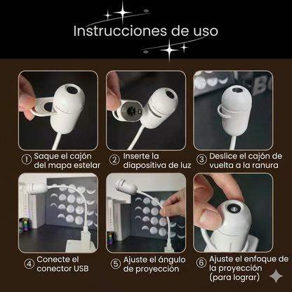 GalaxyAura I Proyector LED de galaxia, luna y estrellas para habitación.