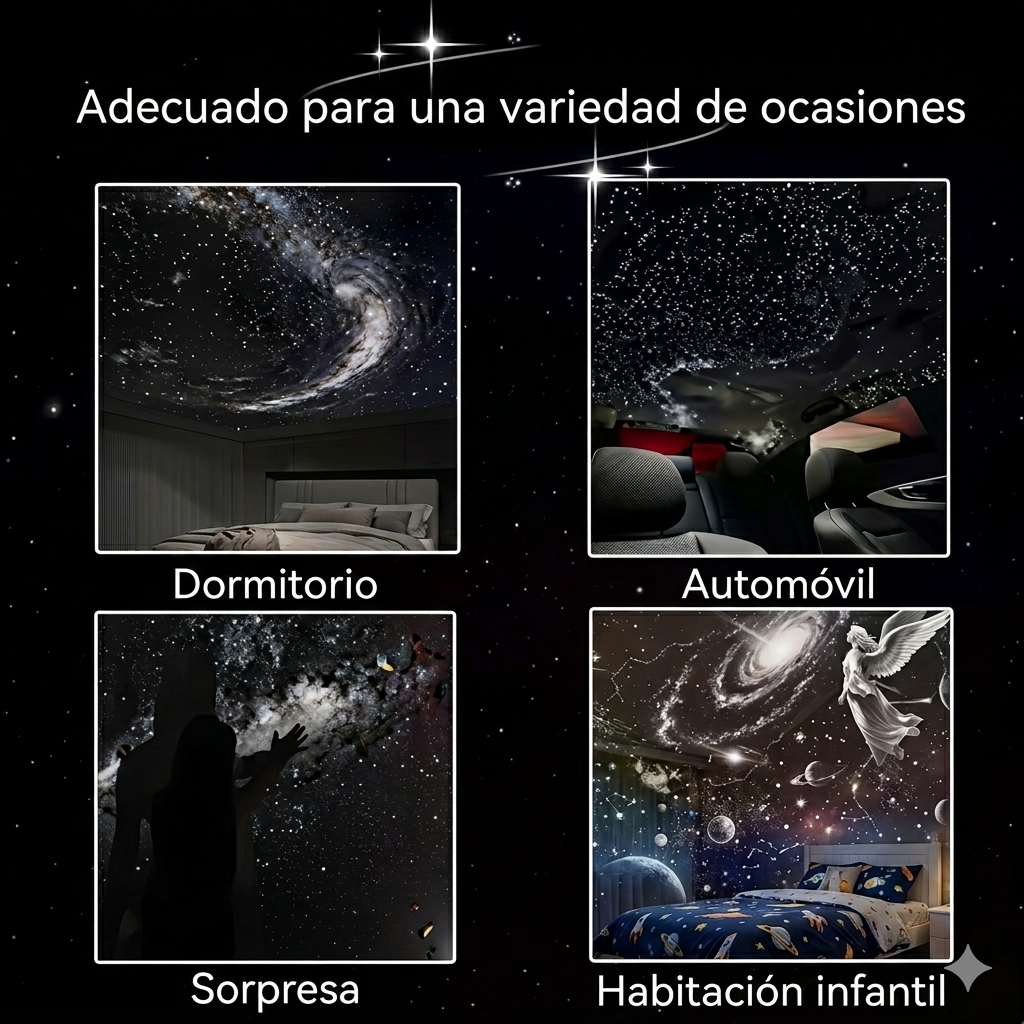 GalaxyAura I Proyector LED de galaxia, luna y estrellas para habitación.